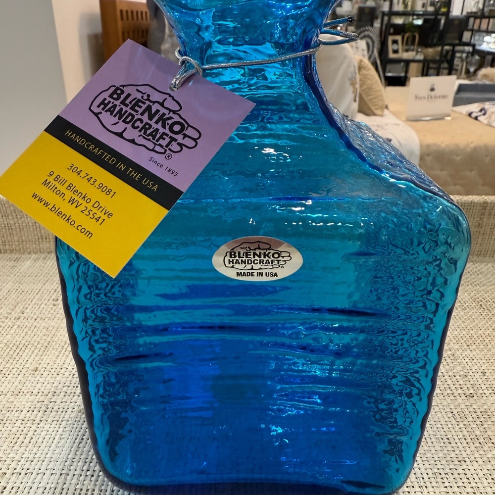 Blanko Strata Large Block Vase in Turquoise